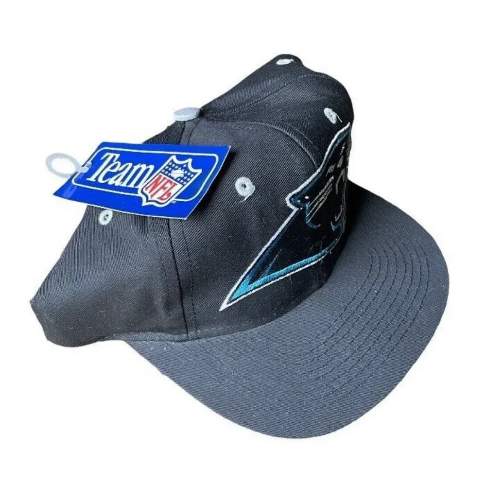 NWT Logo 7 Carolina Panthers VTG Snapback Hat Cap Spellout 90s